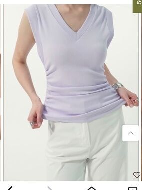 OGL Ribbed Ruched Bra Top Lilac NWT V-Neck